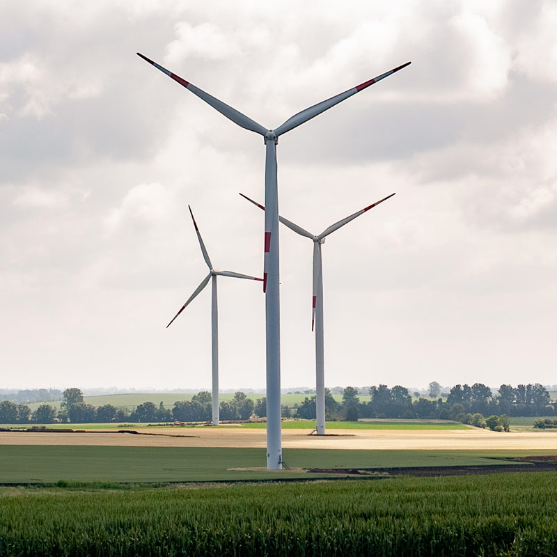 Windräder auf Feld